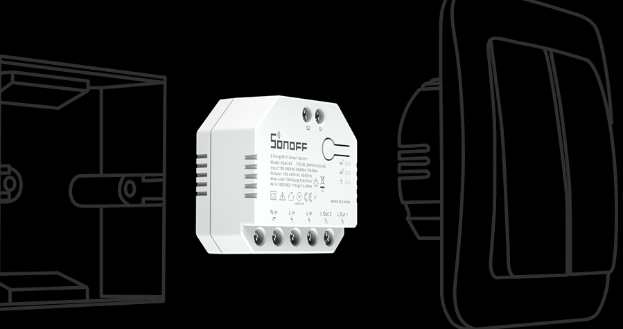 SMARTHOME Controlador de Luz Inteligente DUALR3 - SonOff 110v Doble Relay